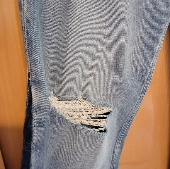 NEW Hudson Faye Jeans | Ultra High Rise Flare | Two-Tone Distressed Denim Sz 31 - Picture 9 of 16